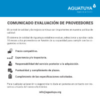 Comunicado: Evaluación de proveedores