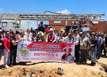 Bolivia con Agua inicia la perforación de un pozo
 para dotar de agua a dos barrios de Tarija
